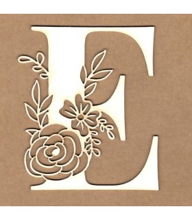 Chipboard Letra Inicial E Floral