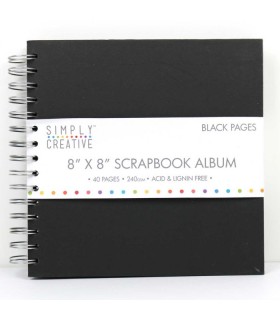 Album Scrap 8"x8" 40 páginas negras 240gr de Simply Creative