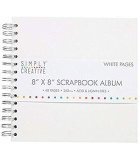 Album Scrap 8"x8" 40 páginas blancas 240gr de Simply Creative